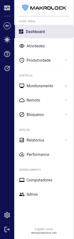 Diagrama ou print mostrando a hierarquia Ambiente Global → Grupos → Computadores.