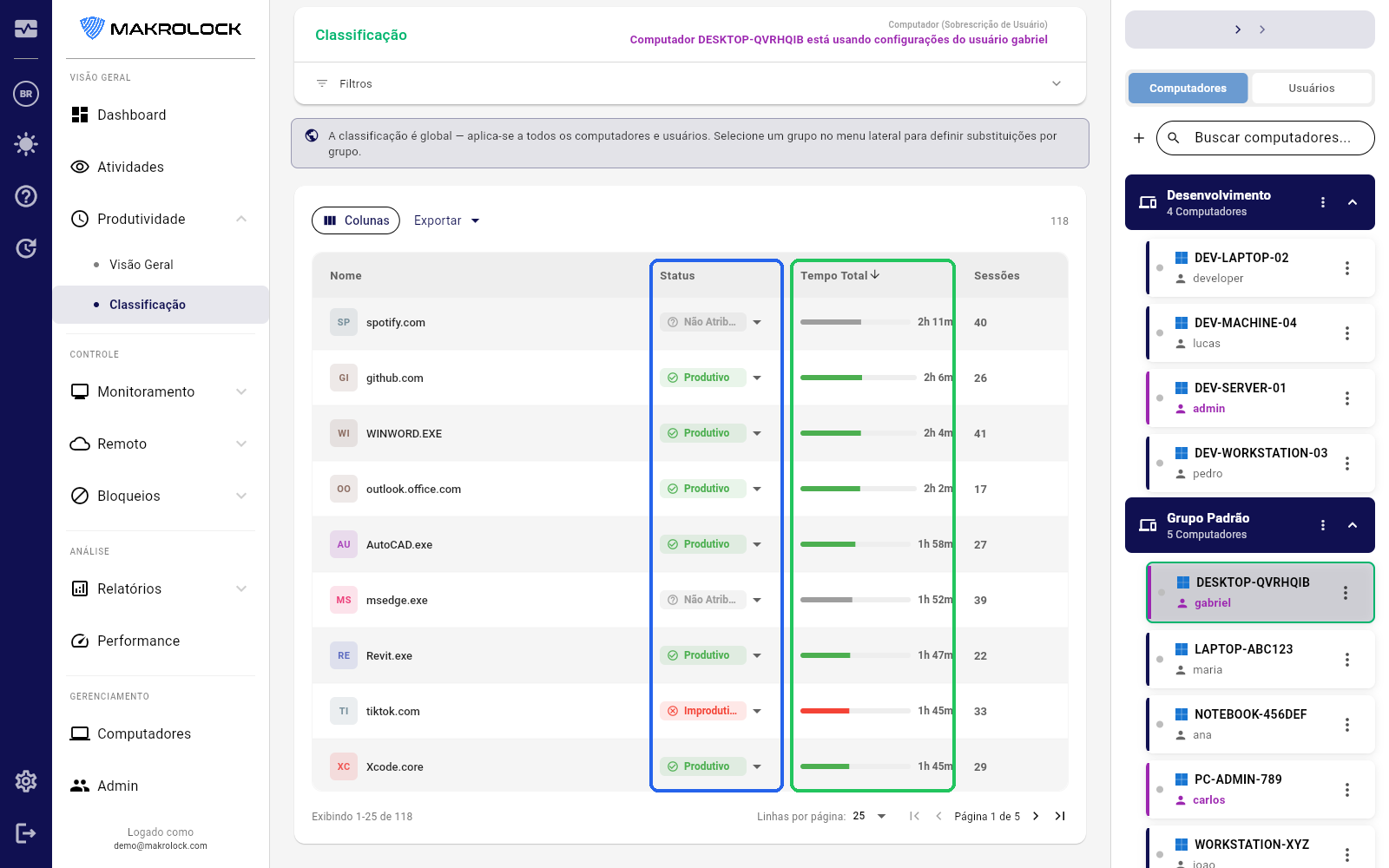 GIF criando uma classificação personalizada para um grupo específico.