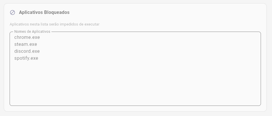 GIF adicionando um novo aplicativo à política de bloqueio.