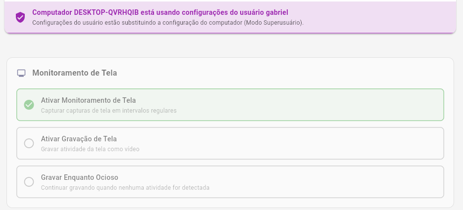 GIF ajustando intervalo de captura para um grupo específico.